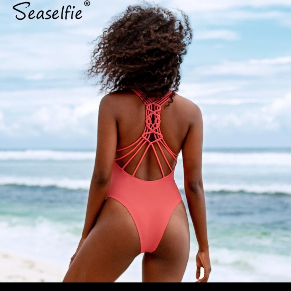 XL (10 US)SEASELFIE CORAL RED SWIMSUIT, XL